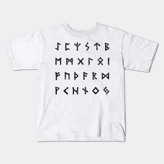 Elder Futhark runes Kids T-Shirt by opooqodesign